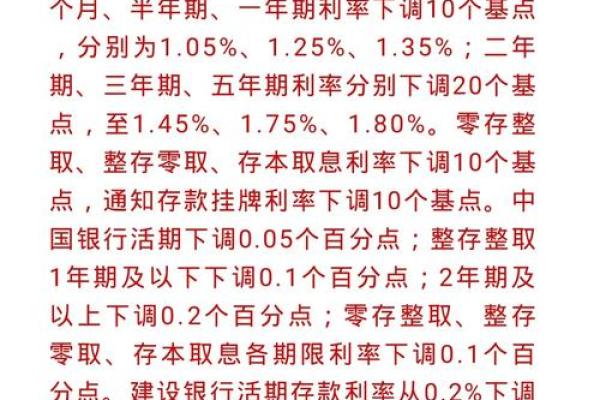 邮政储蓄银行利息表