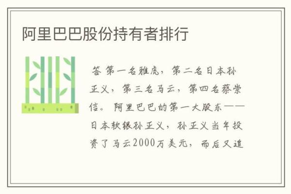 马云在阿里巴巴占多少股份
