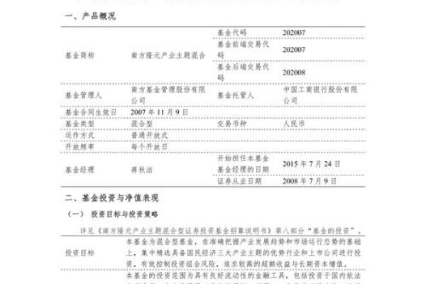 南方隆元基金净值