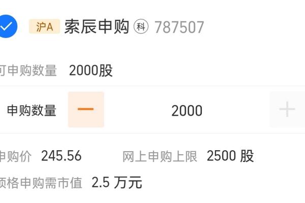 科创板每一个新股申购单位
