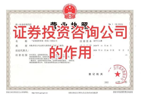 证券咨询公司是干嘛的
