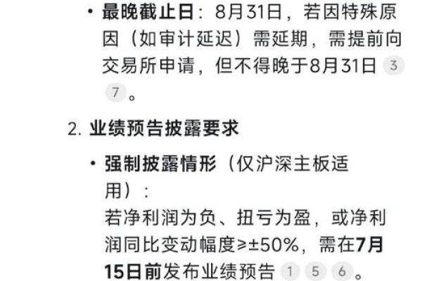 业绩预告披露时间规定